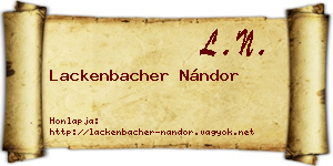 Lackenbacher Nándor névjegykártya